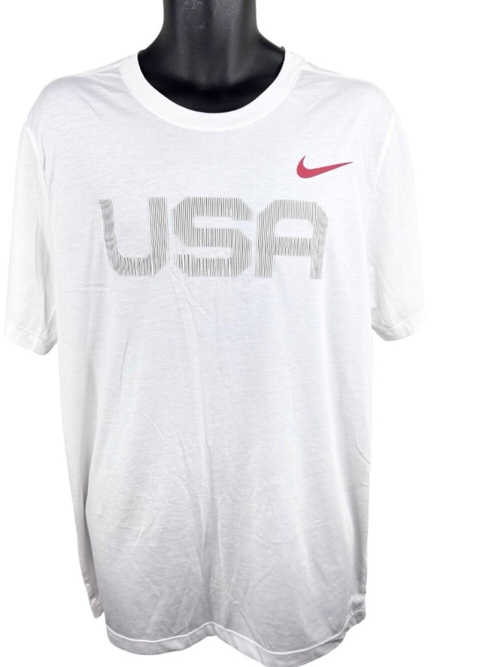 Nike Team USA Olympic Reveal Tri-Blend White Short Sleeve T Graphic Unisex Men L